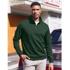 image:imageCOOFANDY Mens Quarter Zip Pullover Sweatshirts Lightweight Long Sleeve Mock Neck Sweater PoloArmy Green