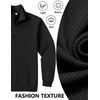image:imageCOOFANDY Mens Quarter Zip Pullover Sweatshirts Lightweight Long Sleeve Mock Neck Sweater PoloBlack