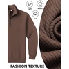 image:imageCOOFANDY Mens Quarter Zip Pullover Sweatshirts Lightweight Long Sleeve Mock Neck Sweater PoloBrown