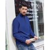 image:imageCOOFANDY Mens Quarter Zip Pullover Sweatshirts Lightweight Long Sleeve Mock Neck Sweater PoloDark Blue