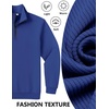 image:imageCOOFANDY Mens Quarter Zip Pullover Sweatshirts Lightweight Long Sleeve Mock Neck Sweater PoloDark Blue
