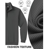 image:imageCOOFANDY Mens Quarter Zip Pullover Sweatshirts Lightweight Long Sleeve Mock Neck Sweater PoloDark Grey