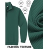 image:imageCOOFANDY Mens Quarter Zip Pullover Sweatshirts Lightweight Long Sleeve Mock Neck Sweater PoloGreen