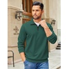 image:imageCOOFANDY Mens Quarter Zip Pullover Sweatshirts Lightweight Long Sleeve Mock Neck Sweater PoloGreen