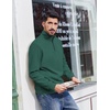 image:imageCOOFANDY Mens Quarter Zip Pullover Sweatshirts Lightweight Long Sleeve Mock Neck Sweater PoloGreen