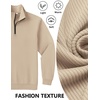 image:imageCOOFANDY Mens Quarter Zip Pullover Sweatshirts Lightweight Long Sleeve Mock Neck Sweater PoloKhaki