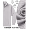 image:imageCOOFANDY Mens Quarter Zip Pullover Sweatshirts Lightweight Long Sleeve Mock Neck Sweater PoloLight Grey