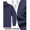 image:imageCOOFANDY Mens Quarter Zip Pullover Sweatshirts Lightweight Long Sleeve Mock Neck Sweater PoloNavy Blue