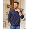 image:imageCOOFANDY Mens Quarter Zip Pullover Sweatshirts Lightweight Long Sleeve Mock Neck Sweater PoloNavy Blue