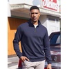 image:imageCOOFANDY Mens Quarter Zip Pullover Sweatshirts Lightweight Long Sleeve Mock Neck Sweater PoloNavy Blue