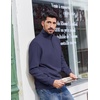 image:imageCOOFANDY Mens Quarter Zip Pullover Sweatshirts Lightweight Long Sleeve Mock Neck Sweater PoloNavy Blue