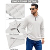 image:imageCOOFANDY Mens Quarter Zip Pullover Sweatshirts Lightweight Long Sleeve Mock Neck Sweater PoloWhite