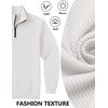 image:imageCOOFANDY Mens Quarter Zip Pullover Sweatshirts Lightweight Long Sleeve Mock Neck Sweater PoloWhite