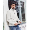 image:imageCOOFANDY Mens Quarter Zip Pullover Sweatshirts Lightweight Long Sleeve Mock Neck Sweater PoloWhite