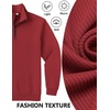 image:imageCOOFANDY Mens Quarter Zip Pullover Sweatshirts Lightweight Long Sleeve Mock Neck Sweater PoloWine Red