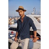 image:imageCOOFANDY Mens Shirt Long Sleeve Casual Shirt for Men Beach Wedding Outfit Navy Blue