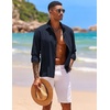 image:imageCOOFANDY Mens Shirt Long Sleeve Casual Shirt for Men Beach Wedding Outfit Navy Blue