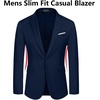 image:imageCOOFANDY Mens Slim Fit Casual Blazers Lightweight Sport Coats One Button Suit JacketsDark Blue