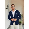 image:imageCOOFANDY Mens Slim Fit Casual Blazers Lightweight Sport Coats One Button Suit JacketsDark Blue