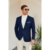 image:imageCOOFANDY Mens Slim Fit Casual Blazers Lightweight Sport Coats One Button Suit JacketsDark Blue
