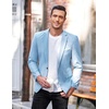 image:imageCOOFANDY Mens Slim Fit Casual Blazers Lightweight Sport Coats One Button Suit JacketsLight Blue