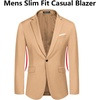 image:imageCOOFANDY Mens Slim Fit Casual Blazers Lightweight Sport Coats One Button Suit JacketsLight Khaki