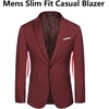 image:imageCOOFANDY Mens Slim Fit Casual Blazers Lightweight Sport Coats One Button Suit JacketsRed