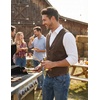 image:imageCOOFANDY Mens Suede Leather Vest Cowboy Western Waistcoat Casual Slim Fit Suit Vest01coffe
