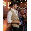 image:imageCOOFANDY Mens Suede Leather Vest Cowboy Western Waistcoat Casual Slim Fit Suit VestBeige