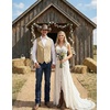 image:imageCOOFANDY Mens Suede Leather Vest Cowboy Western Waistcoat Casual Slim Fit Suit VestBeige