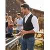 image:imageCOOFANDY Mens Suede Leather Vest Cowboy Western Waistcoat Casual Slim Fit Suit VestBlack