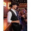 image:imageCOOFANDY Mens Suede Leather Vest Cowboy Western Waistcoat Casual Slim Fit Suit VestBlack With Pattern
