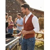 image:imageCOOFANDY Mens Suede Leather Vest Cowboy Western Waistcoat Casual Slim Fit Suit VestBrown