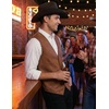 image:imageCOOFANDY Mens Suede Leather Vest Cowboy Western Waistcoat Casual Slim Fit Suit VestBrown