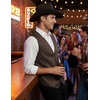 image:imageCOOFANDY Mens Suede Leather Vest Cowboy Western Waistcoat Casual Slim Fit Suit VestCoffee With Pattern
