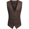 image:imageCOOFANDY Mens Suede Leather Vest Cowboy Western Waistcoat Casual Slim Fit Suit VestCoffee With Pattern