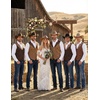 image:imageCOOFANDY Mens Suede Leather Vest Cowboy Western Waistcoat Casual Slim Fit Suit VestCoffekhakiwith Pattern