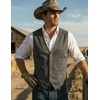 image:imageCOOFANDY Mens Suede Leather Vest Cowboy Western Waistcoat Casual Slim Fit Suit VestGrey