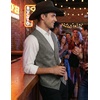 image:imageCOOFANDY Mens Suede Leather Vest Cowboy Western Waistcoat Casual Slim Fit Suit VestGrey