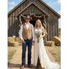image:imageCOOFANDY Mens Suede Leather Vest Cowboy Western Waistcoat Casual Slim Fit Suit VestLight Khaki