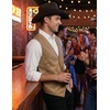image:imageCOOFANDY Mens Suede Leather Vest Cowboy Western Waistcoat Casual Slim Fit Suit VestLight Khaki