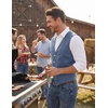 image:imageCOOFANDY Mens Suede Leather Vest Cowboy Western Waistcoat Casual Slim Fit Suit VestNavy Blue