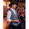image:imageCOOFANDY Mens Suede Leather Vest Cowboy Western Waistcoat Casual Slim Fit Suit VestNavy Blue