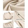 image:imageCOOFANDY Mens Summer Beach Outfits 2 Piece Short Sleeve Shirts and Shorts Vacation Texture Linen Sets for MenBeige