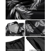 image:imageCOOFANDY Mens Summer Beach Outfits 2 Piece Short Sleeve Shirts and Shorts Vacation Texture Linen Sets for MenBlack  Leaf