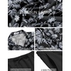 image:imageCOOFANDY Mens Summer Beach Outfits 2 Piece Short Sleeve Shirts and Shorts Vacation Texture Linen Sets for MenBlack  Leaf Flower