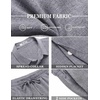 image:imageCOOFANDY Mens Summer Beach Outfits 2 Piece Short Sleeve Shirts and Shorts Vacation Texture Linen Sets for MenDark Blue Grey