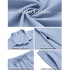 image:imageCOOFANDY Mens Summer Beach Outfits 2 Piece Short Sleeve Shirts and Shorts Vacation Texture Linen Sets for MenDenim Blue