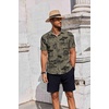 image:imageCOOFANDY Mens Summer Beach Outfits 2 Piece Short Sleeve Shirts and Shorts Vacation Texture Linen Sets for MenGrey Green