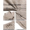 image:imageCOOFANDY Mens Summer Beach Outfits 2 Piece Short Sleeve Shirts and Shorts Vacation Texture Linen Sets for MenKhaki